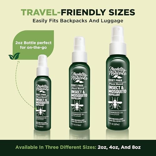 Repelente de Insectos y Mosquitos Sin DEET - Paquete de Viaje (2, 4, 8oz) - Repelente Aromático con Aceite de Hierba Limón, Seguro para Mascotas y - imagen 8