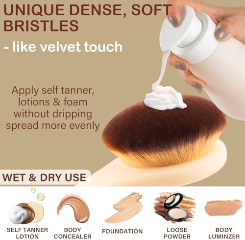 Aplicador de Loción para Espalda y Pies, Mango Largo Curvo, Aplicador de Protector Solar para Niños y Mujeres, Cerdas Ultra Suaves, Beige - imagen 3