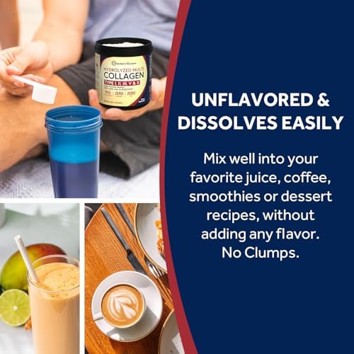 Polvo de Péptidos de Colágeno Múltiple Doctor's Recipes para Mujeres y Hombres, Proteína Hidrolizada de Res Alimentada con Pasto, 16oz - imagen 4