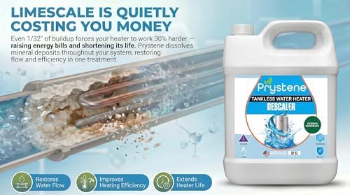Desincrustante para Calentadores de Agua Sin Tanque Prystene — Solución Líquida de 32 oz para Desincrustar y Limpiar — Elimina Sarro, Restaura - imagen 4