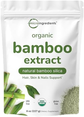 Polvo de Extracto de Bambú Orgánico Micro Ingredients, 8oz (378 Porciones) | Suplementos de Sílice y Minerales de Planta de Bambú | Extracto Natural - imagen 1