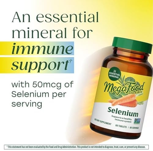 MegaFood Selenio - 50 mcg - Suplemento con Mezcla de Alimentos y Hierbas - Apoyo Inmunológico - Vegano, Sin OGM - Sin 9 Alergenos Alimentarios - 60 - imagen 3