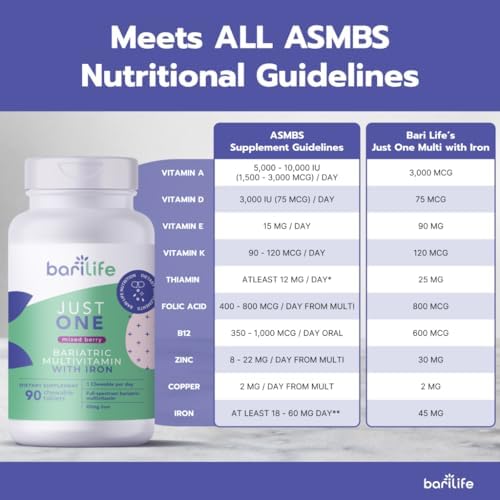 Bari Life Just One Chewable: Multivitamínico y Hierro Bariátrico, Toma Diaria - imagen 2