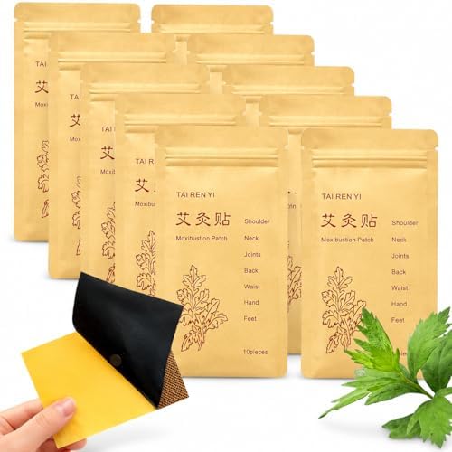 Parche de Moxibustión TAI REN YI 100 Piezas - Autocalentable para Cuello, Hombros, Espalda y Rodillas - Alivio y Relajación para Músculos Cansados - imagen 1