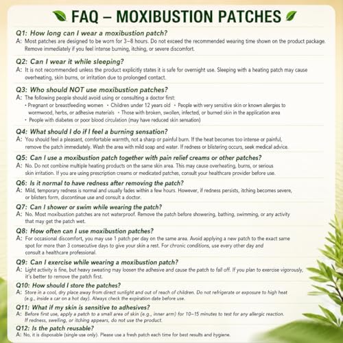 Parche de Moxibustión TAI REN YI 100 Piezas - Autocalentable para Cuello, Hombros, Espalda y Rodillas - Alivio y Relajación para Músculos Cansados - imagen 7