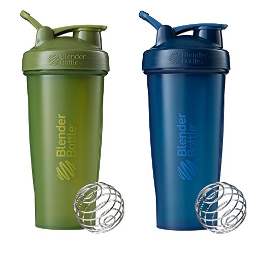 Botellas Mezcladoras BlenderBottle Classic para Batidos de Proteína y Pre Entreno, 28 Onzas (Paquete de 2), Verde Musgo y Marino - imagen 2