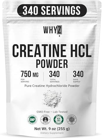 Creatina HCL en Polvo Sin Sabor - Suplemento para Hombres y Mujeres, 9 oz (255 g) - Apoya Fuerza Muscular, Energía y Hidratación Celular - imagen 1