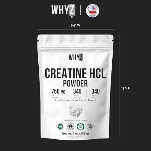 Creatina HCL en Polvo Sin Sabor - Suplemento para Hombres y Mujeres, 9 oz (255 g) - Apoya Fuerza Muscular, Energía y Hidratación Celular - imagen 7