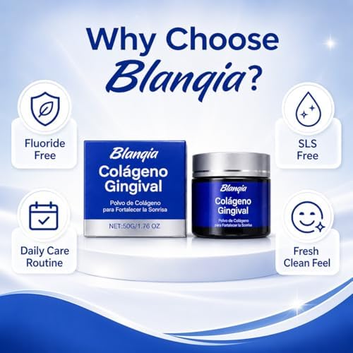 Polvo Dental Blanqia de Colágeno para Encías y Dientes, Polvo de Hidroxiapatita Sin Flúor, Cuidado Oral de Menta para Esmalte y Soporte Diario de - imagen 6