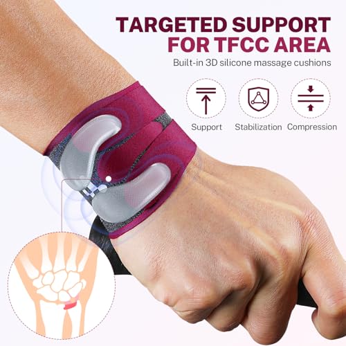Férula Ultra Delgada Fitomo para Lesiones de TFCC con Almohadillas 3D, Soporte para Muñeca Ulnar, Ajustable para Deportes, 1 Paquete - imagen 2