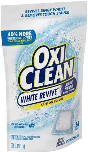 OxiClean Blanqueador y Quitamanchas para Ropa Blanca, Seguro para Colores, Paquete de 24 Cápsulas (Paquete de 3), Libre de Cloro - imagen 5