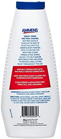 Polvo Corporal Ammens Original – Fórmula Limpia Sin Talco, Protección 4X Todo el Día, 11 oz (Paquete de 4) - imagen 2