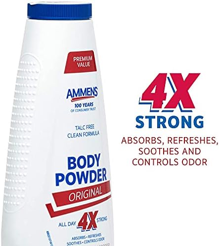 Polvo Corporal Ammens Original – Fórmula Limpia Sin Talco, Protección 4X Todo el Día, 11 oz (Paquete de 4) - imagen 4