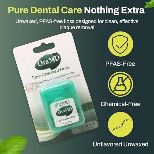 Hilo Dental OraMD Sin Cera 54.6 Yardas - Libre de PFAS y Químicos, Resistente al Desgarro - Sin Fragancia, Limpieza Ultraclean - Protección para - imagen 2