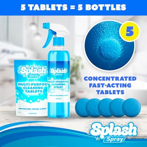 Tabletas de Limpieza Multiusos Splash - 5 Tabletas y Botella Spray - Mezcla con Agua Tibia - imagen 6