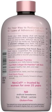 NeoCell Colágeno Líquido Multi Peptidos | 16 fl oz | con Biotina | Fórmula Avanzada | 10 Tipos de Bio-Péptidos | Para Cabello, Piel y Uñas - imagen 3