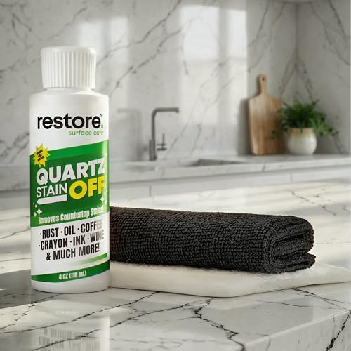 Crema Limpiadora y Quitamanchas para Encimeras de Cuarzo Quartz Stain Off | Elimina manchas de café, agua, grasa y alimentos | No abrasiva y sin - imagen 4