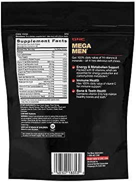 GNC Mega Men Multivitamínico Masticable para Hombres | Apoyo Energético y Metabólico | Sin Gluten | Sabor Frutas Mixtas | 60 Unidades - imagen 2