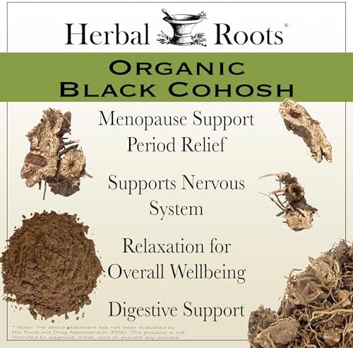 Raíz de Cohosh Negro Orgánica Herbal Roots | Extra Fuerte | Apoyo para Menopausia y Ciclo Menstrual | 90 Cápsulas Veganas - imagen 3