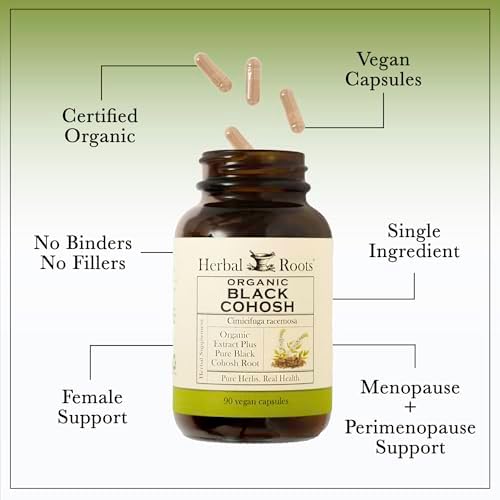 Raíz de Cohosh Negro Orgánica Herbal Roots | Extra Fuerte | Apoyo para Menopausia y Ciclo Menstrual | 90 Cápsulas Veganas - imagen 4