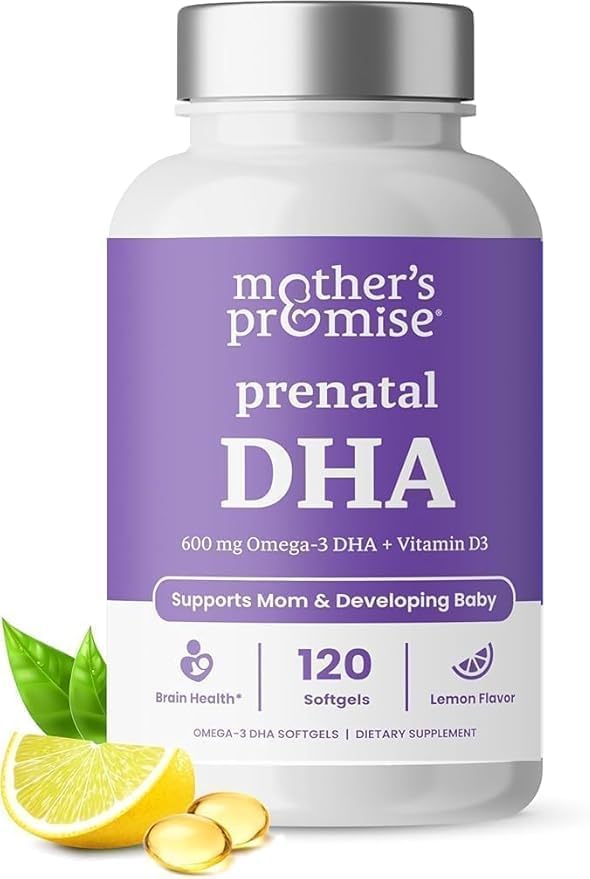DHA Prenatal para Mujeres 600mg + 400 IU de Vitamina D3 | 120 Cápsulas Blandas | Apoya la Salud Cerebral | Omega 3 Triglicéridos para Embarazo y - imagen 1