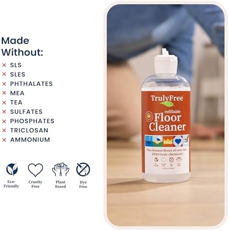 Kit de Limpiador de Piso Truly Free - Solución de Limpieza a Base de Plantas - Limpiador Multiuso para Madera, Cerámica, Concreto (Botella - imagen 5