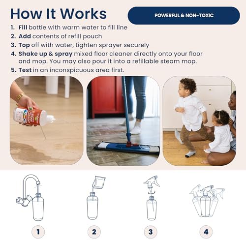 Kit de Limpiador de Piso Truly Free - Solución de Limpieza a Base de Plantas - Limpiador Multiuso para Madera, Cerámica, Concreto (Botella - imagen 7