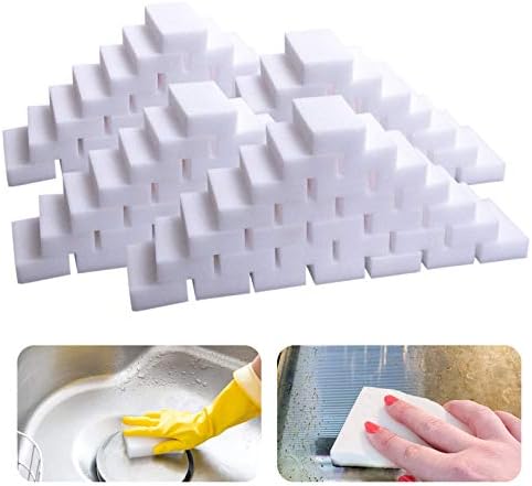 Esponjas Mágicas Borradoras, Paquete de 100 Hojas de Espuma de Melamina - Limpieza de Baño, Horno, Ducha, Vidrio, Platos, Estufa, Fregadero, Bañera, - imagen 1