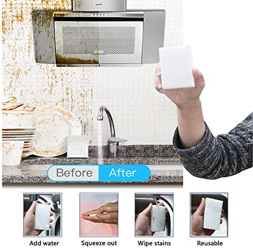 Esponjas Mágicas Borradoras, Paquete de 100 Hojas de Espuma de Melamina - Limpieza de Baño, Horno, Ducha, Vidrio, Platos, Estufa, Fregadero, Bañera, - imagen 2