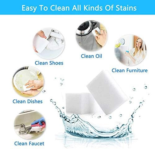 Esponjas Mágicas Borradoras, Paquete de 100 Hojas de Espuma de Melamina - Limpieza de Baño, Horno, Ducha, Vidrio, Platos, Estufa, Fregadero, Bañera, - imagen 6