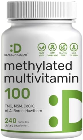 SUPLEMENTO DEAL Multivitamínico Metilado para Hombres y Mujeres, 240 Cápsulas | 100% DV Vitaminas y Minerales | Complejo B Activado y Minerales - imagen 1