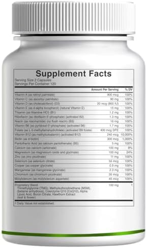 SUPLEMENTO DEAL Multivitamínico Metilado para Hombres y Mujeres, 240 Cápsulas | 100% DV Vitaminas y Minerales | Complejo B Activado y Minerales - imagen 6