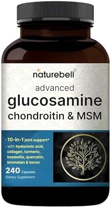 NatureBell Glucosamina y Condroitina Avanzada con MSM - 240 Cápsulas - Complejo de Soporte Articular 10 en 1* - Incluye Ácido Hialurónico, Cúrcuma, - imagen 1