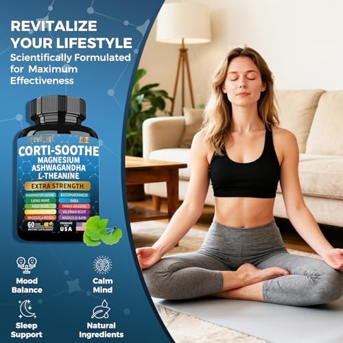 Suplemento Corti-Soothe para el Control del Cortisol en Hombres y Mujeres con Magnesio Glicinato, L-Teanina y Fosfatidilserina - Apoyo para el Sueño - imagen 6
