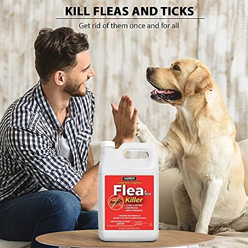 Harris Killer de Pulgas y Garrapatas, Spray Líquido Sin Olor y No Manchante, Fórmula de Efecto Prolongado (Galón) - imagen 3