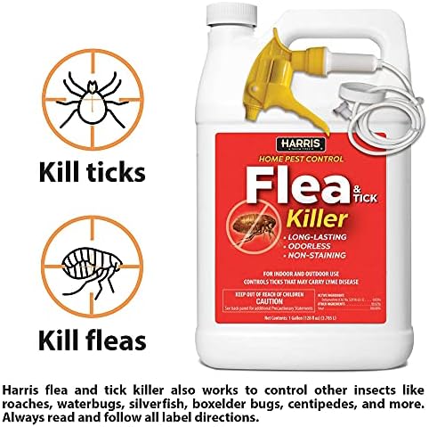 Harris Killer de Pulgas y Garrapatas, Spray Líquido Sin Olor y No Manchante, Fórmula de Efecto Prolongado (Galón) - imagen 4