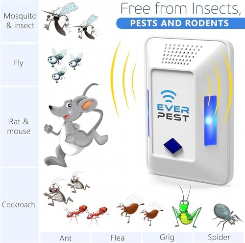 Repelente Ultrasónico de Plagas - Paquete de 2 Dispositivos para Repeler Cucarachas, Grillos, Pulgas y Más, Insectos y Roedores - imagen 2
