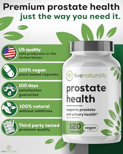 Suplemento para la Salud Prostática Livenaturally para Hombres, Fórmula Avanzada con Saw Palmetto, Semilla de Calabaza, Raíz de Ortiga, Zinc, Selenio - imagen 2