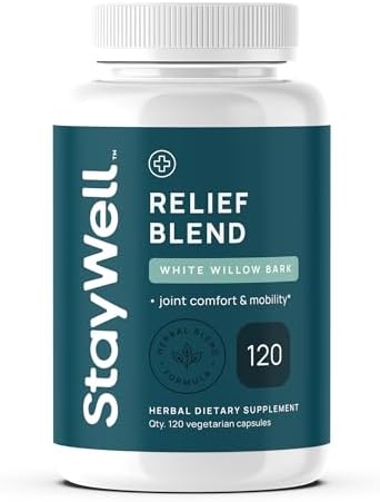 Stay-Well Naturals Alivio del Dolor - Extracto de Corteza de Sauce Blanco, Garra del Diablo, Cúrcuma, Boswellia, Bromelina y Jengibre - Mezcla - imagen 1