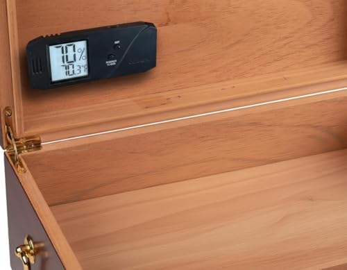 Higrómetro y termómetro digital Oasis Caliber V - Higrómetro delgado con sensor de humedad para lecturas precisas - Negro - 4 W x 1 H - imagen 6
