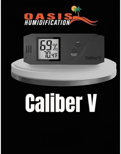 Higrómetro y termómetro digital Oasis Caliber V - Higrómetro delgado con sensor de humedad para lecturas precisas - Negro - 4 W x 1 H - imagen 8