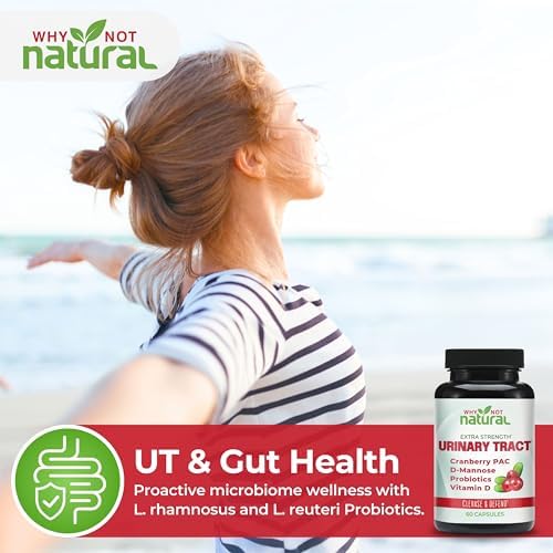 Why Not Natural Pastillas 5 en 1 para UTI con D-Mannosa, Extracto de Arándano PAC, Probióticos y Vitamina D - Fórmula de Salud Urinaria para Mujeres - imagen 7