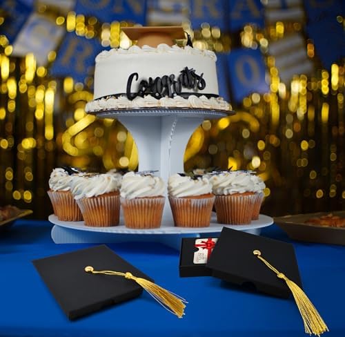 Caja Porta Tarjetas de Regalo en Forma de Gorro de Graduación con Borla, Paquete de 6, Suministros para Fiestas de Graduación - imagen 5