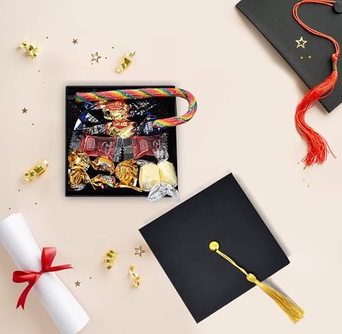Caja Porta Tarjetas de Regalo en Forma de Gorro de Graduación con Borla, Paquete de 6, Suministros para Fiestas de Graduación - imagen 6