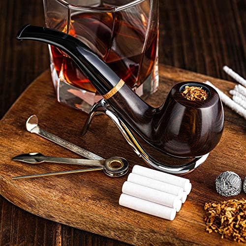 Pipa de Tabaco Whitluck, Pipa de Madera Hecha a Mano, Kit Perfecto para Principiantes con Guía E-Book, Set de Regalo y Accesorios (Amarillo Brillante) - imagen 1