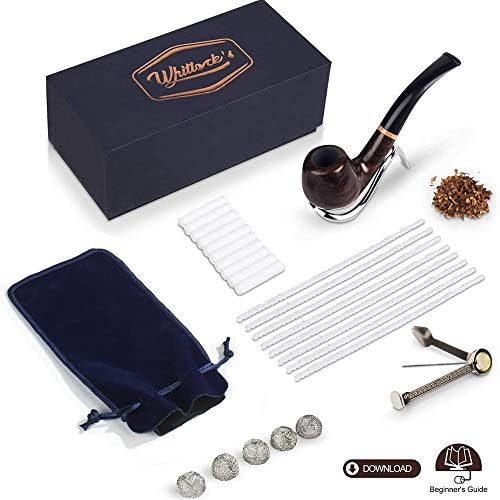 Pipa de Tabaco Whitluck, Pipa de Madera Hecha a Mano, Kit Perfecto para Principiantes con Guía E-Book, Set de Regalo y Accesorios (Amarillo Brillante) - imagen 2