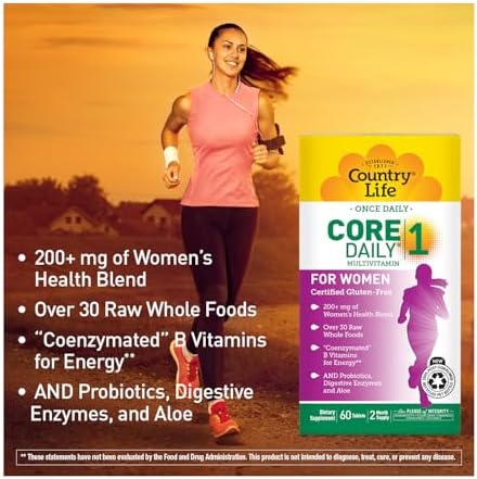 Multivitamínico Daily 1 para Mujeres Country Life con Hierro, Arándano, Probióticos y Enzimas Digestivas - Fórmula Sin Gluten, 60 Tabletas - imagen 5
