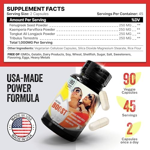 Suplemento Natural para Mejora Masculina - Pastillas Erectas para Aumentar 2 en 60 Días, Potencia, Energía y Resistencia, Aumentador de Testosterona - imagen 6