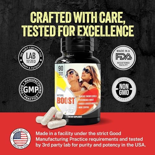 Suplemento Natural para Mejora Masculina - Pastillas Erectas para Aumentar 2 en 60 Días, Potencia, Energía y Resistencia, Aumentador de Testosterona - imagen 7
