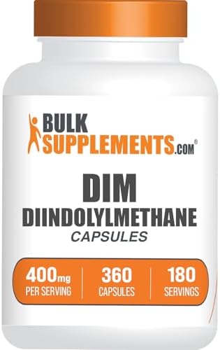 Cápsulas de DIM de BulkSupplements.com - Suplemento de Diindolilmetano para Hombres y Mujeres - Libre de Gluten, 2 Cápsulas por Porción, 360 - imagen 1